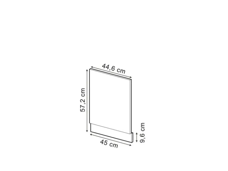 Outlet Vicco Frontblende R-Line Geschirrspüler Fronttür Blau-Grau/Weiß 45 cm AP Marmor Blaugrau
