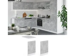 New Vicco Frontblende R-Line Geschirrspüler Fronttür /Weiß 45 cm AP Marmor Einbauküchen