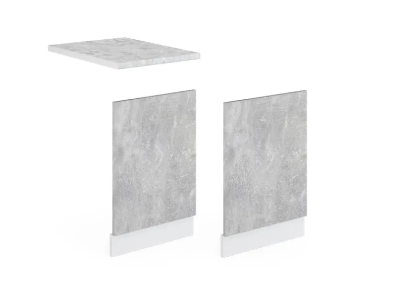 New Vicco Frontblende R-Line Geschirrspüler Fronttür /Weiß 45 cm AP Marmor Einbauküchen