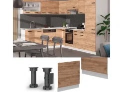 Sale Vicco Frontblende R-Line Geschirrspüler Fronttür Goldkraft 60 cm ohne Arbeitsplatte Eiche