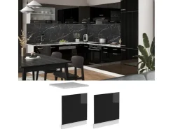 Best Vicco Frontblende R-Line Schwarz Hochglanz/Weiß 60 cm ohne Arbeitsplatte Schwarz Glänzend