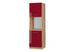 Discount Vicco Herdumbauschrank Fame-Line Bordeaux Hochglanz/Goldkraft Eiche 60 cm Offen Bordeaux-Glanz