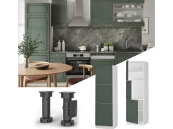 Discount Vicco Herdumbauschrank Fame-Line Herdschrank Grün-Gold Landhaus/Weiß 60 cm Dunkelgrün