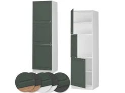 Discount Vicco Herdumbauschrank Fame-Line Herdschrank Grün-Gold Landhaus/Weiß 60 cm Dunkelgrün