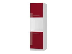 Clearance Vicco Herdumbauschrank Fame-Line Bordeaux Hochglanz/Weiß 60 cm mit Offenem Regal Bordeaux-Glanz