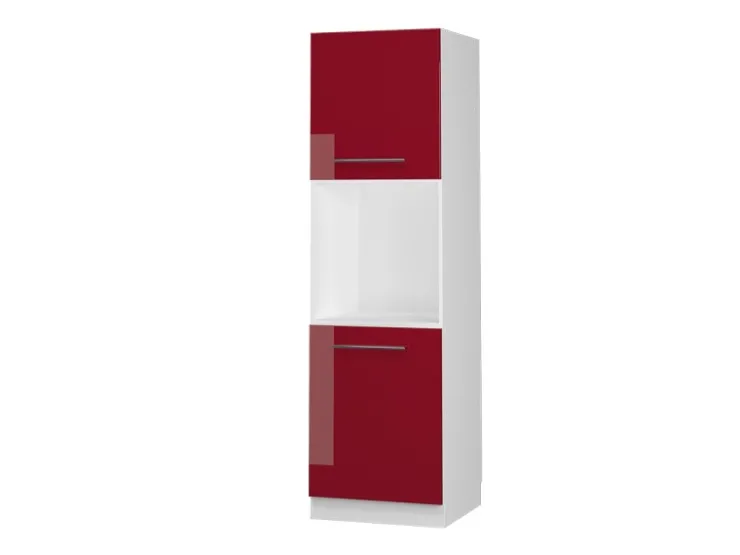 Clearance Vicco Herdumbauschrank Fame-Line Bordeaux Hochglanz/Weiß 60 cm mit Offenem Regal Bordeaux-Glanz