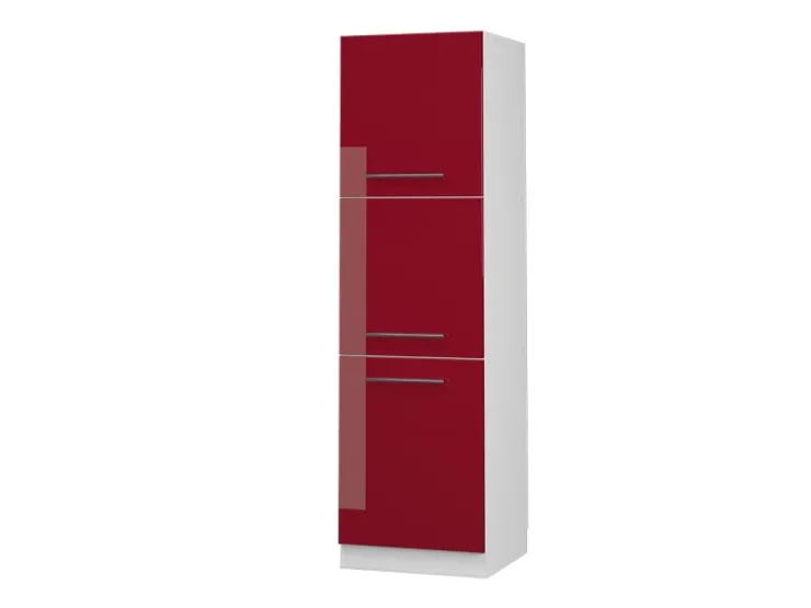 Herde|Einbauküchen<Vicco Herdumbauschrank Fame-Line Herdschrank Bordeaux Hochglanz/Weiß 60 cm Bordeaux-Glanz