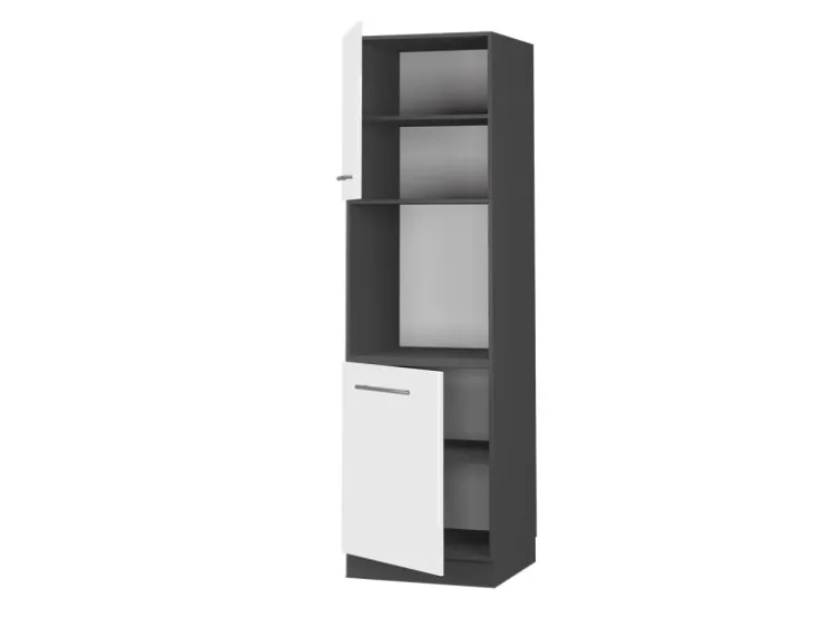 Online Vicco Herdumbauschrank Fame-Line Hochglanz/Anthrazit 60 cm Offen Weiß