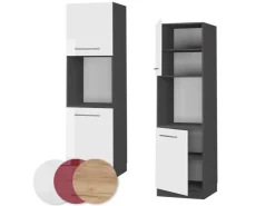 Online Vicco Herdumbauschrank Fame-Line Hochglanz/Anthrazit 60 cm Offen Weiß