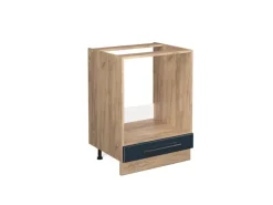 Discount Vicco Herdumbauschrank Fame-Line Hochglanz/Goldkraft Eiche 60 cm ohne Arbeitsplatte Dunkelblau