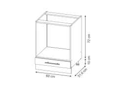 Discount Vicco Herdumbauschrank Fame-Line Hochglanz/Goldkraft Eiche 60 cm ohne Arbeitsplatte Dunkelblau