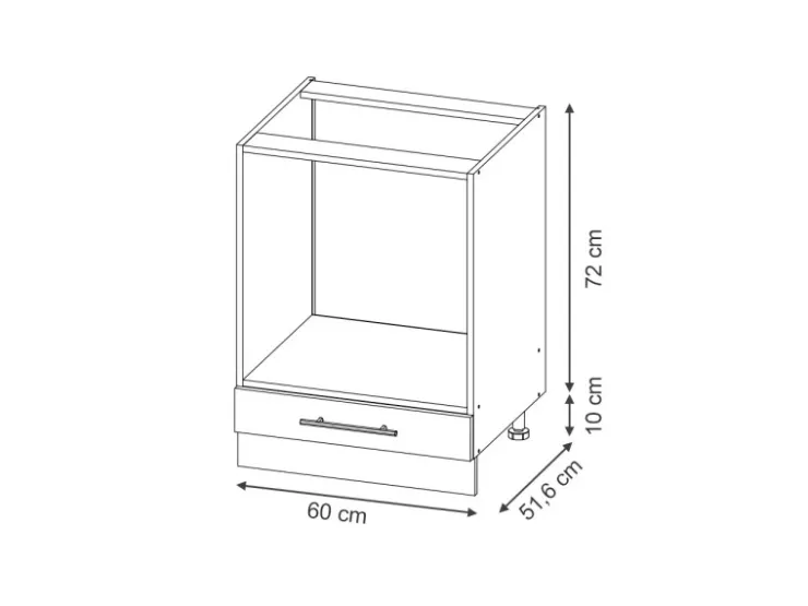 Discount Vicco Herdumbauschrank Fame-Line Hochglanz/Goldkraft Eiche 60 cm ohne Arbeitsplatte Dunkelblau