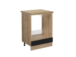 Online Vicco Herdumbauschrank R-Line Schwarz Hochglanz/Goldkraft Eiche 60 cm AP Eiche Schwarz Glänzend