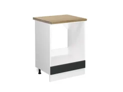 Sale Vicco Herdumbauschrank R-Line Anthrazit Landhaus/Weiß 60 cm AP Eiche Herde