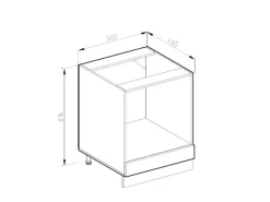 Sale Vicco Herdumbauschrank R-Line Anthrazit Landhaus/Weiß 60 cm AP Eiche Herde