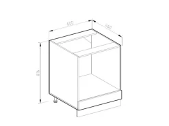 Sale Vicco Herdumbauschrank R-Line Landhaus/Anthrazit 60 cm AP Marmor Herde