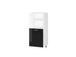 Vicco Herdumbauschrank R-Line Herdschrank Grau/Weiß 60 cm AP Marmor Edelgrau