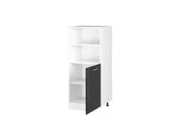 Herde<Vicco Herdumbauschrank R-Line Herdschrank Schwarz Hochglanz/Weiß 60 cm Schwarz Glänzend