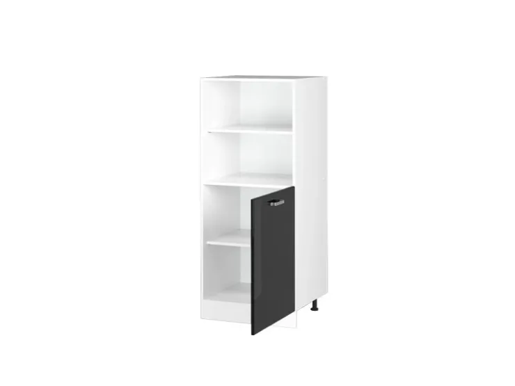 Herde<Vicco Herdumbauschrank R-Line Herdschrank Schwarz Hochglanz/Weiß 60 cm Schwarz Glänzend