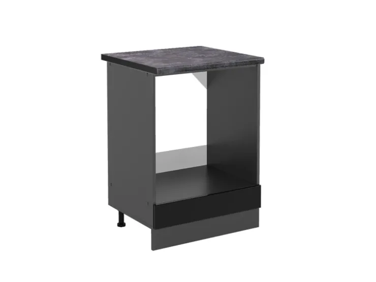 Online Vicco Herdumbauschrank R-Line Schwarz Hochglanz/Anthrazit 60 cm AP Anthrazit Schwarz Glänzend
