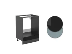 Online Vicco Herdumbauschrank R-Line Schwarz Hochglanz/Anthrazit 60 cm AP Anthrazit Schwarz Glänzend