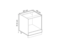 Sale Vicco Herdumbauschrank R-Line Herdschrank Artisan-Eiche/Weiß 60 cm AP Anthrazit Herde