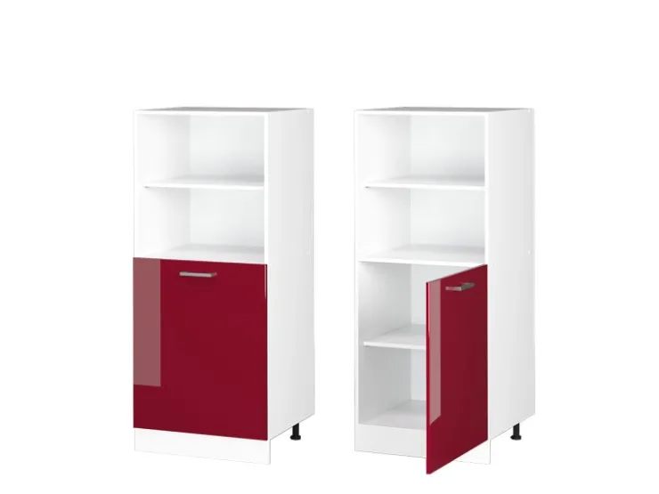 Einbauküchen<Vicco Herdumbauschrank R-Line Herdschrank Bordeaux Hochglanz/Weiß 60 cm Bordeaux-Glanz