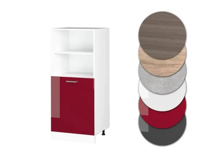 Einbauküchen<Vicco Herdumbauschrank R-Line Herdschrank Bordeaux Hochglanz/Weiß 60 cm Bordeaux-Glanz