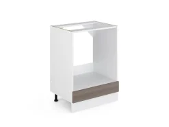 Best Vicco Herdumbauschrank R-Line Herdschrank Grau/Weiß 60 cm ohne Arbeitsplatte Edelgrau