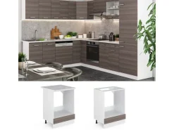 Best Vicco Herdumbauschrank R-Line Herdschrank Grau/Weiß 60 cm ohne Arbeitsplatte Edelgrau
