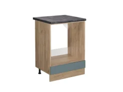 Outlet Vicco Herdumbauschrank R-Line Blau-Grau/Goldkraft Eiche 60 cm AP Anthrazit Herde