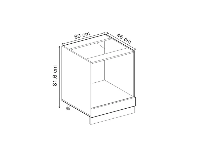 Vicco Herdumbauschrank R-Line Bordeaux Hochglanz/Anthrazit 60 cm ohne Arbeitsplatte Pfannen|Einbauküchen
