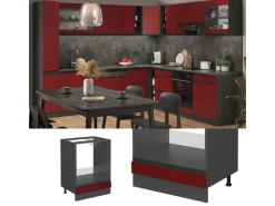 Discount Vicco Herdumbauschrank R-Line /Anthrazit 60 cm J-Shape ohne Arbeitsplatte Rot