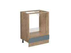 Discount Vicco Herdumbauschrank R-Line Blau-Grau/Goldkraft Eiche 60 cm ohne Arbeitsplatte Blaugrau