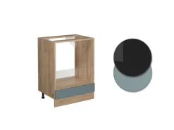 Discount Vicco Herdumbauschrank R-Line Blau-Grau/Goldkraft Eiche 60 cm ohne Arbeitsplatte Blaugrau