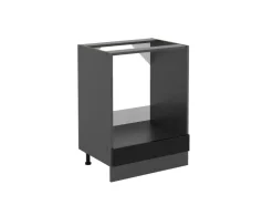Hot Vicco Herdumbauschrank R-Line Schwarz Hochglanz/Anthrazit 60 cm ohne Arbeitsplatte Schwarz Glänzend