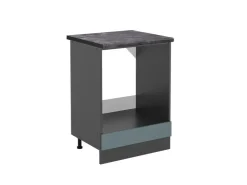 Outlet Vicco Herdumbauschrank R-Line Blau-Grau/Anthrazit 60 cm AP Anthrazit Blaugrau