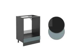 Outlet Vicco Herdumbauschrank R-Line Blau-Grau/Anthrazit 60 cm AP Anthrazit Blaugrau