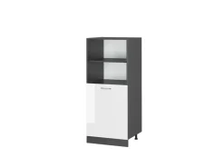 Vicco Herdumbauschrank R-Line Herdschrank Hochglanz/Anthrazit 60 cm Weiß