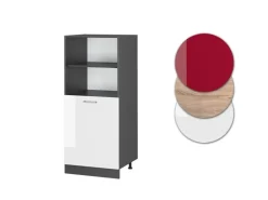 Vicco Herdumbauschrank R-Line Herdschrank Hochglanz/Anthrazit 60 cm Weiß