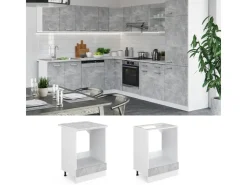 Vicco Herdumbauschrank R-Line Schwarz Hochglanz/Weiß 60 cm ohne Arbeitsplatte Kücheninseln|Herde