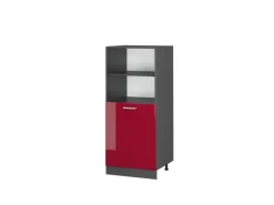 Clearance Vicco Herdumbauschrank R-Line Herdschrank Bordeaux Hochglanz/Anthrazit 60 cm Pantryküchen|Herde