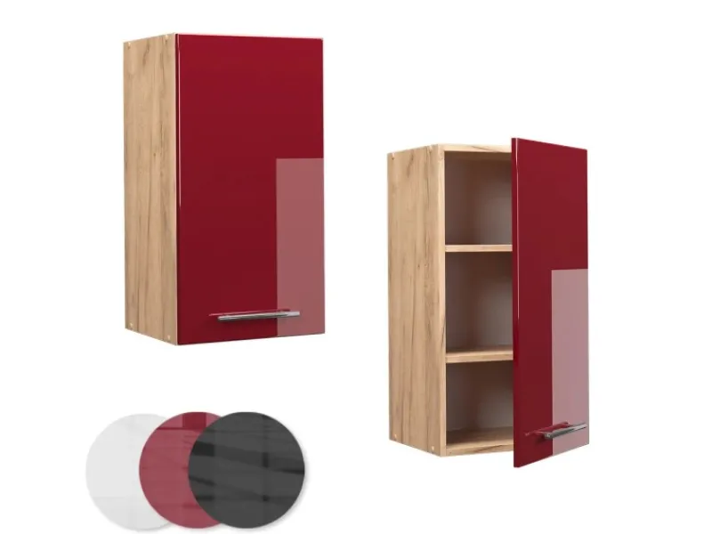 Discount Vicco Hängeschrank Fame-Line Bordeaux Hochglanz/Goldkraft Eiche 40 cm Küchenschränke