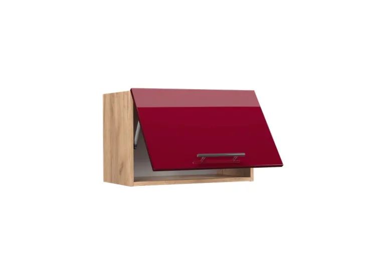 Clearance Vicco Hängeschrank Fame-Line Bordeaux Hochglanz/Goldkraft Eiche 60 cm Flach Bordeaux-Glanz