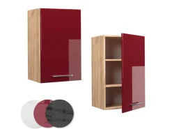 New Vicco Hängeschrank Fame-Line Bordeaux Hochglanz/Goldkraft Eiche 45 cm Pfannen