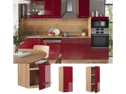 Küchenschränke|Einbauküchen<Vicco Hängeschrank Fame-Line Bordeaux Hochglanz/Goldkraft Eiche 30 cm Bordeaux-Glanz