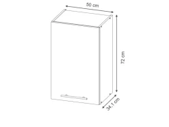 Clearance Vicco Hängeschrank Fame-Line Hochglanz/Goldkraft Eiche 50 cm Küchenschränke