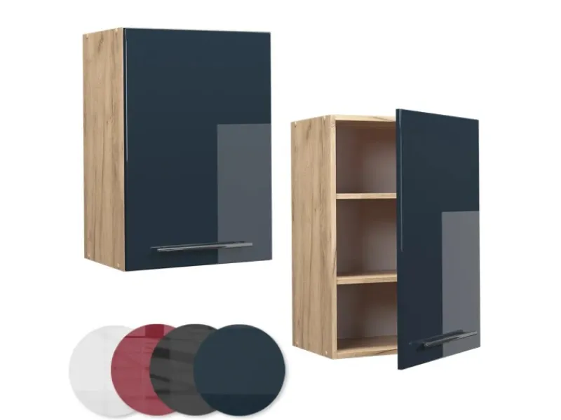 Clearance Vicco Hängeschrank Fame-Line Hochglanz/Goldkraft Eiche 50 cm Küchenschränke