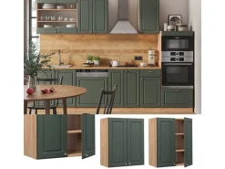Discount Vicco Hängeschrank Fame-Line Grün-Gold Landhaus/Goldkraft Eiche 60 cm Küchenschränke