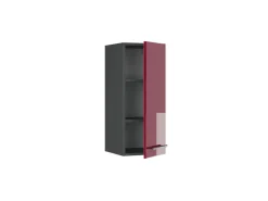 Herde|Kühlschränke<Vicco Hängeschrank Fame-Line Hängender Küchenschrank Bordeaux Hochglanz/Anthrazit 30 cm Bordeaux-Glanz